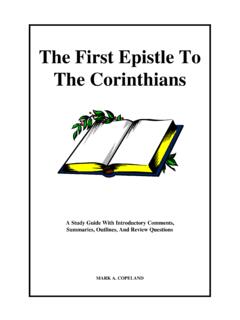 The First Epistle To The Corinthians - Executable Outlines