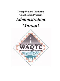 Transportation Technician Qualification Program ...