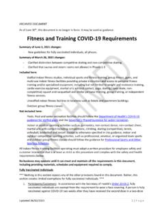 Fitness and Training COVID-19 Requirements - Wa