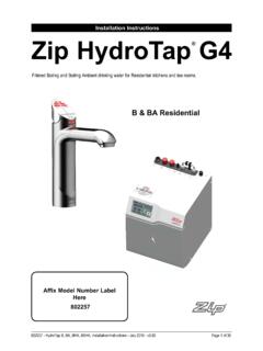 Installation Instructions Zip HydroTap G4