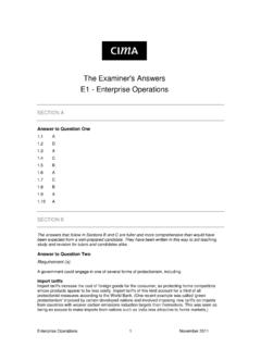 The Examiner's Answers E1 - Enterprise Operations
