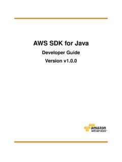 AWS SDK for Java Developer Guide - Amazon Web Services