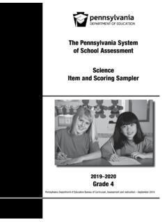 The Pennsylvania System of School Assessment Science Item ...