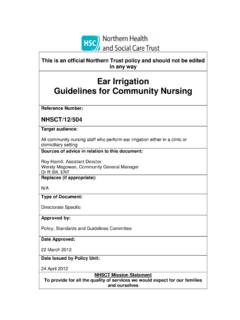 Ear Irrigation Guidelines for Community Nursing