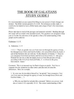 THE BOOK OF GALATIANS STUDY GUIDE I