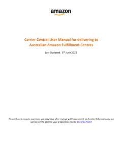Carrier Central User Manual for delivering to Australian ...