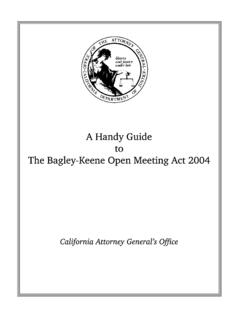 A Handy Guide to the Bagley-Keene Open Meeting Act 2004