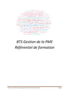 BTS Gestion de la PME R&#233;f&#233;rentiel de formation
