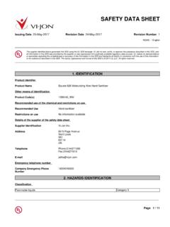Equate Hand Sanitizer - Material Safety Data Sheet