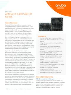 Aruba CX 6400 Switch Series Data Sheet