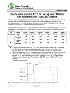 Connecting Multiple-Ply 1 &#190;” Versa-Lam Beams with ...