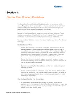 Gartner Peer Connect Guidelines