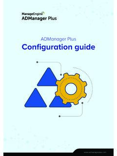 ADManager Plus configuration guide - ManageEngine