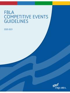 FBLA COMPETITIVE EVENTS GUIDELINES