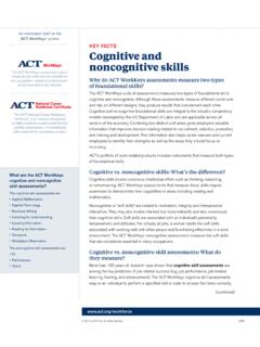 Cognitive and noncognitive skills - ACT