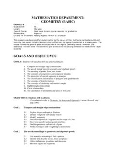 Geometry B Goals &amp; Objectives - Jesuit High School