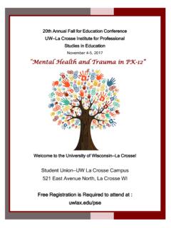 Mental Health and Trauma in PK-12” - UW-La Crosse