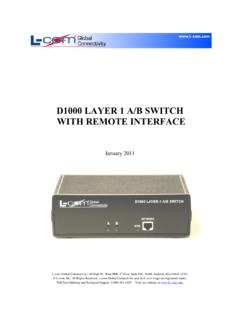 D1000 LAYER 1 A/B SWITCH WITH REMOTE INTERFACE