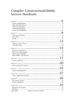 Compiler Construction(CS606)- Lecture Handouts