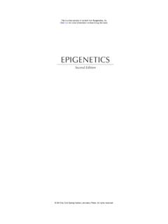 Epigenetics, Second Edition - Cold Spring Harbor Lab Press