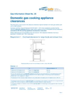 Domestic gas cooking appliance clearances