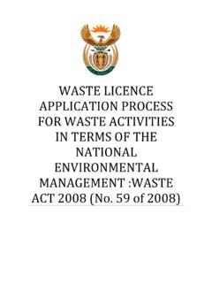 WASTE LICENCE APPLICATION PROCESS FOR WASTE …