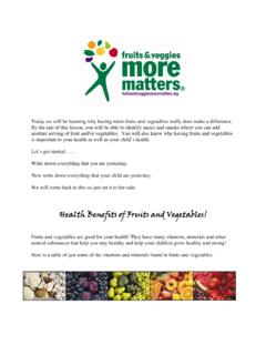 Health Benefits of Fruits and Vegetables! - Georgia …