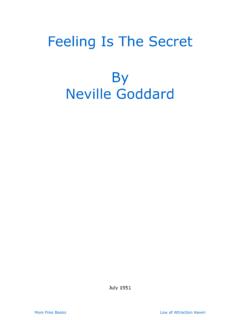 Feeling is the Secret Neville Goddard - Law of Attraction ...