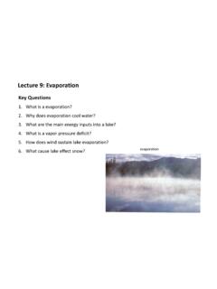 Lecture 9: Evaporation - Western Washington University
