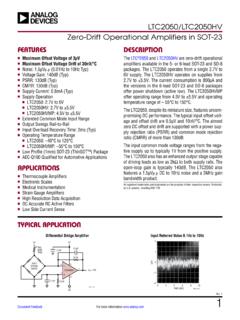 LTC2050/LTC2050HV Zero-Drift Operational Amplifiers in …