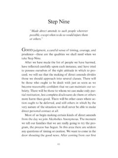 Twelve Steps - Step Nine - (pp. 83-87) - Alcoholics Anonymous
