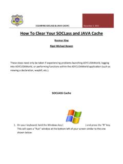 How To Clear Your SOCLass and JAVA Cache - Customs