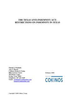 THE TEXAS ANTI-INDEMNITY ACT: RESTRICTIONS ON …