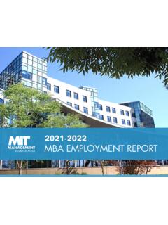 2021-2022 MBA Employment Report - MIT Sloan