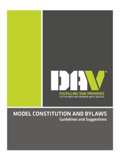 MODEL CONSTITUTION AND BYLAWS - DAV
