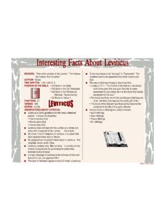 Interesting Facts About Leviticus - Bible Charts
