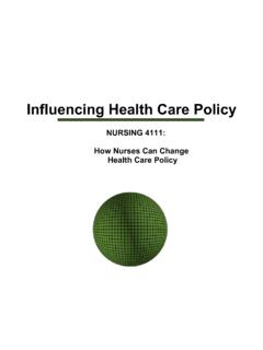 Influencing Health Care Policy