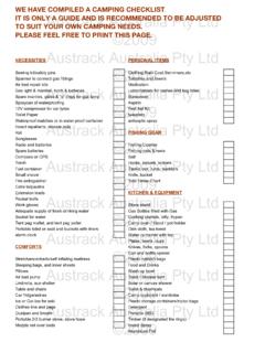 WE HAVE COMPILED A CAMPING CHECKLIST IT IS ONLY A …