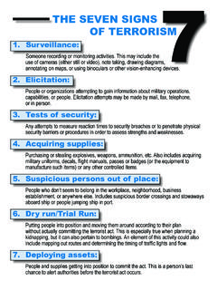 seven signs of terrorism - MOHS