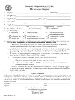 TENNESSEE DEPARTMENT OF REVENUE Application for the ...