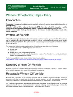 Written-Off Vehicles: Repair Diary - South Australia