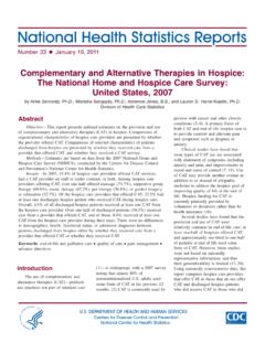 Complementary and Alternative Therapies in Hospice: The ...