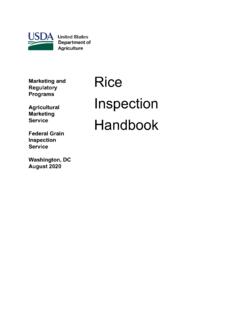 Rice Inspection Handbook - Agricultural Marketing Service
