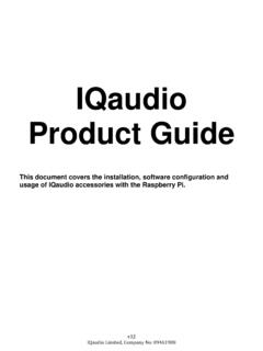 IQaudio Product Guide - Raspberry Pi
