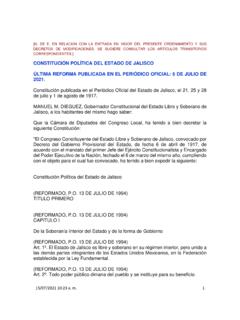 CONSTITUCI&#211;N POL&#205;TICA DEL ESTADO DE JALISCO &#218;LTIMA …