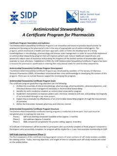 Antimicrobial Stewardship A Certificate Program for ...