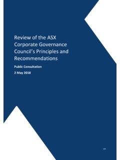 Review of the ASX Corporate Governance