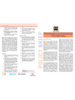 UHC Policy Brief - MINISTRY OF HEALTH