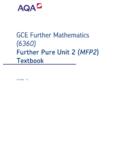GCE Further Mathematics (6360)
