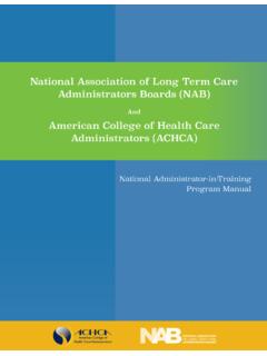 National Association of Long Term Care Administrators ...